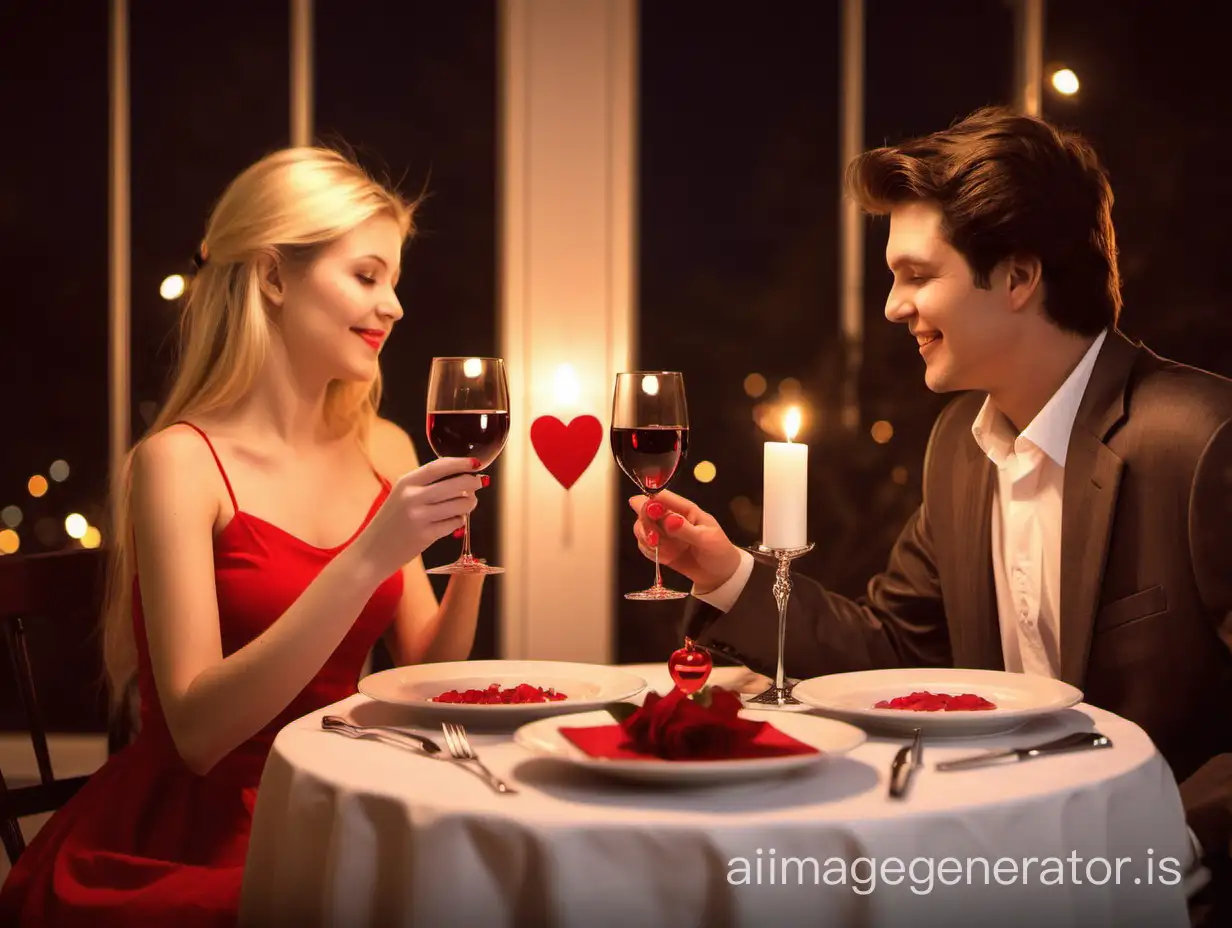Romantic dinner on Valentine's Day