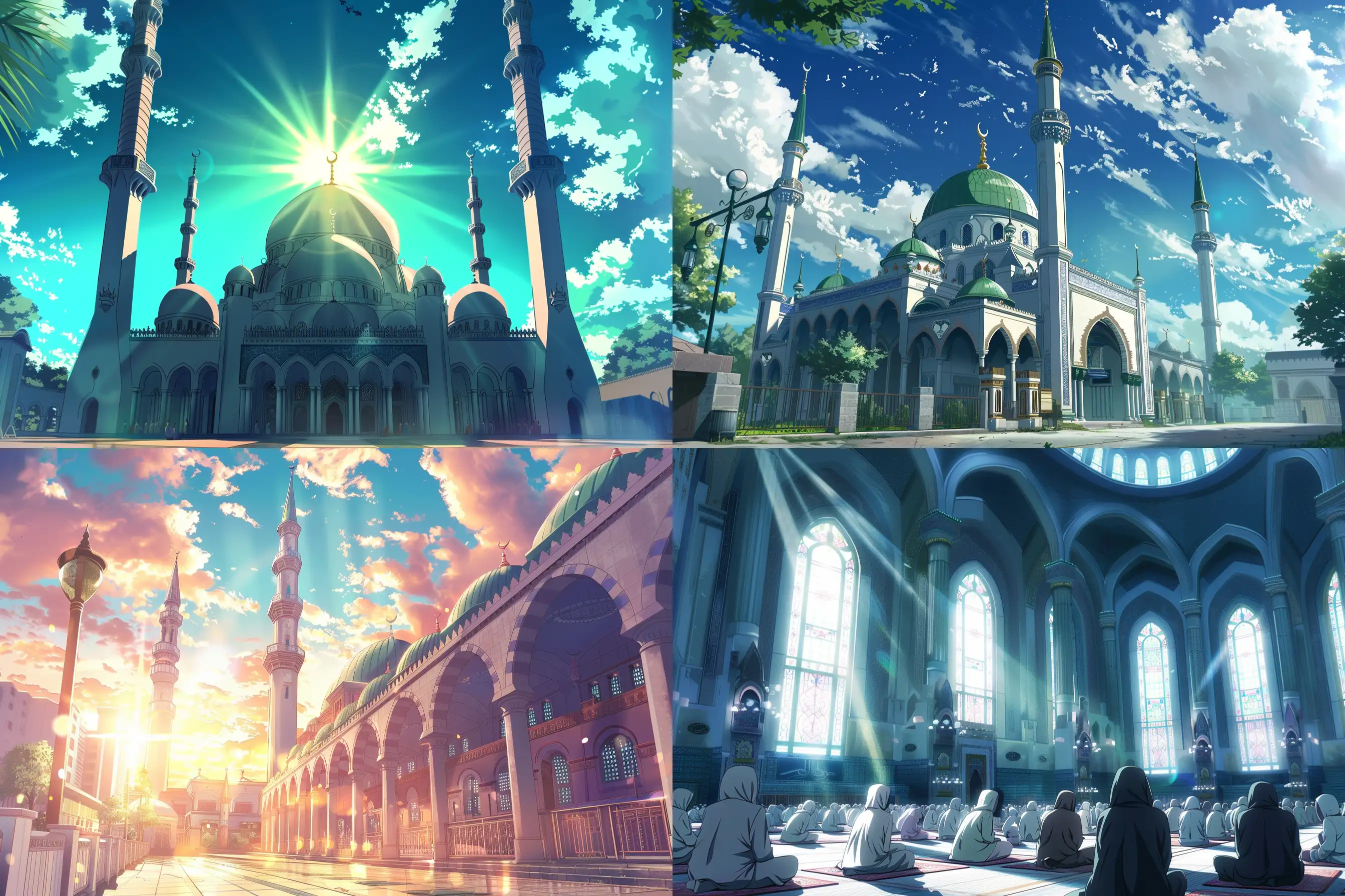 But the bright shine of the masjid is becoming more and more blinding.  Anime style --ar 9:6
