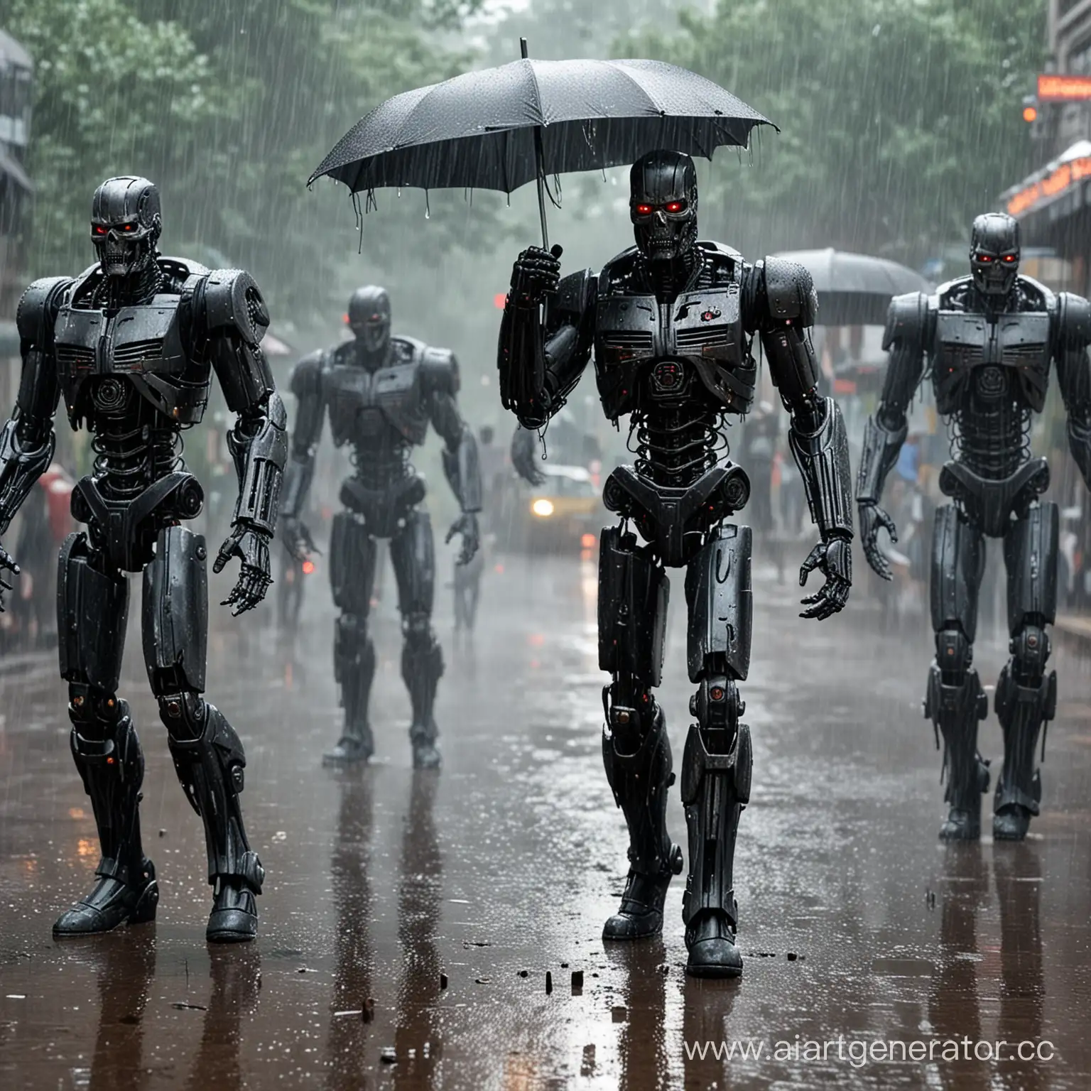 Robotic-Terminators-Dancing-in-the-Rain