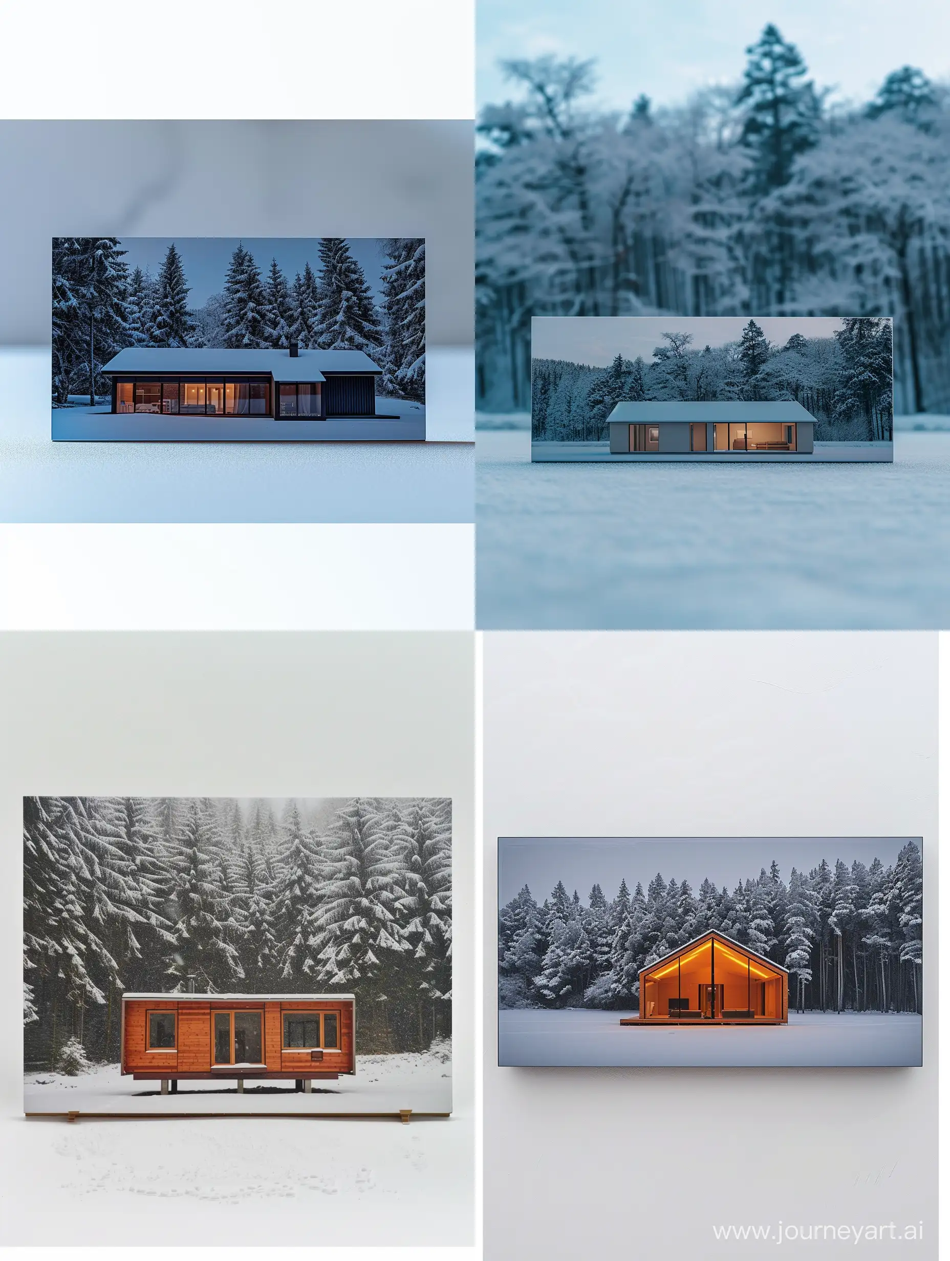 Modern-Cozy-Winter-House-Surrounded-by-SnowCovered-Trees