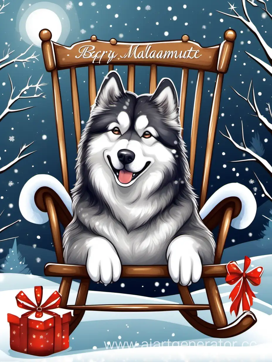 Adorable-Malamute-Dog-Named-Berta-Enjoying-Winter-Wonderland-on-Rocking-Chair