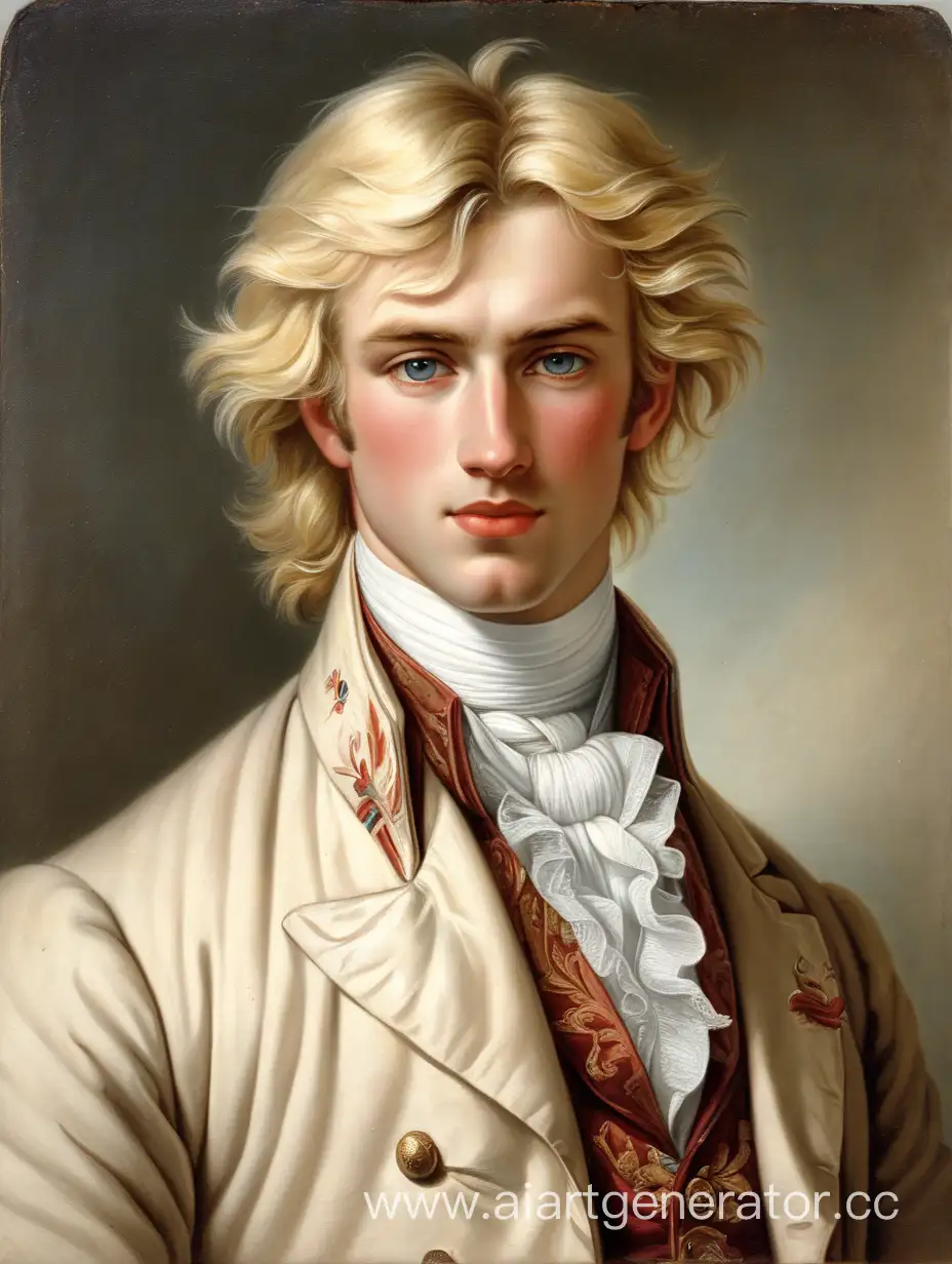 Красивый парень блондин. Франция 19 века