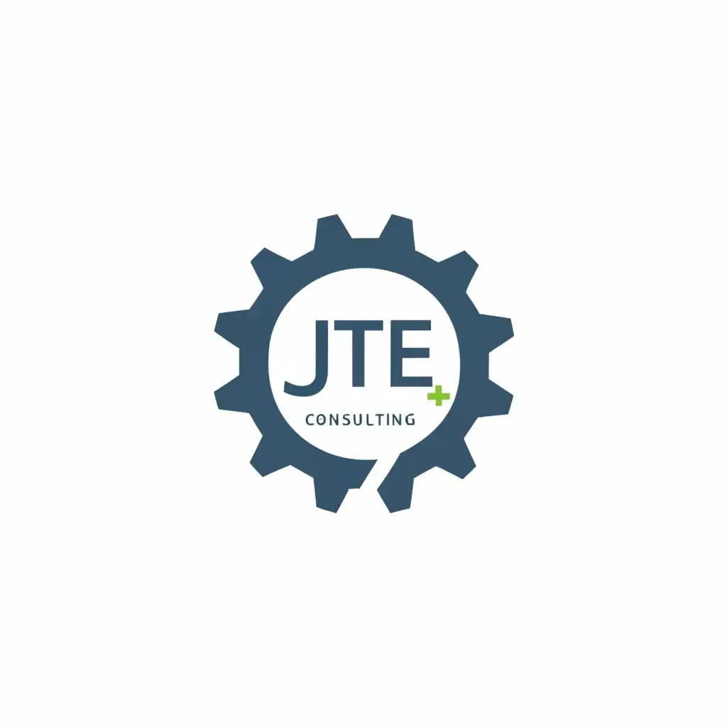 a logo design,with the text 'JTE+ Consulting', main symbol:Gears,Moderate, be used in Construction industry,clear background
