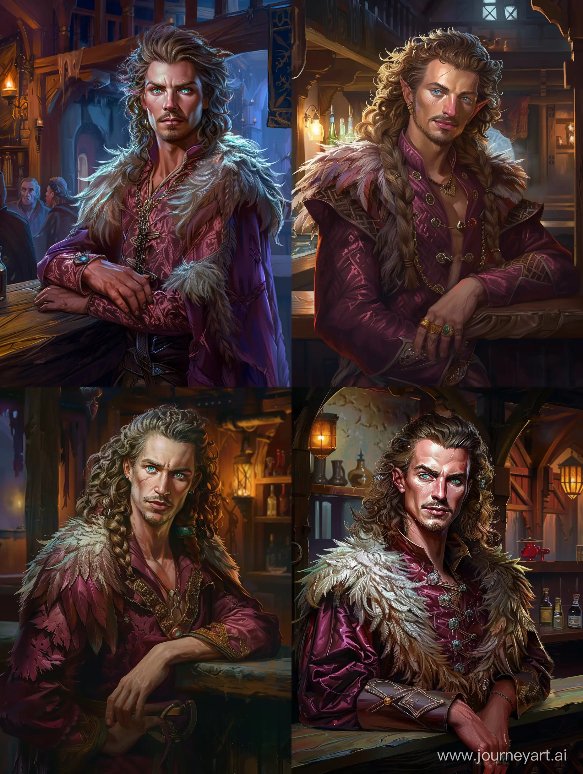 Sarcastic-Human-Male-Sorcerer-in-Tevinter-Mage-Robes-Tavern-Night-Portrait