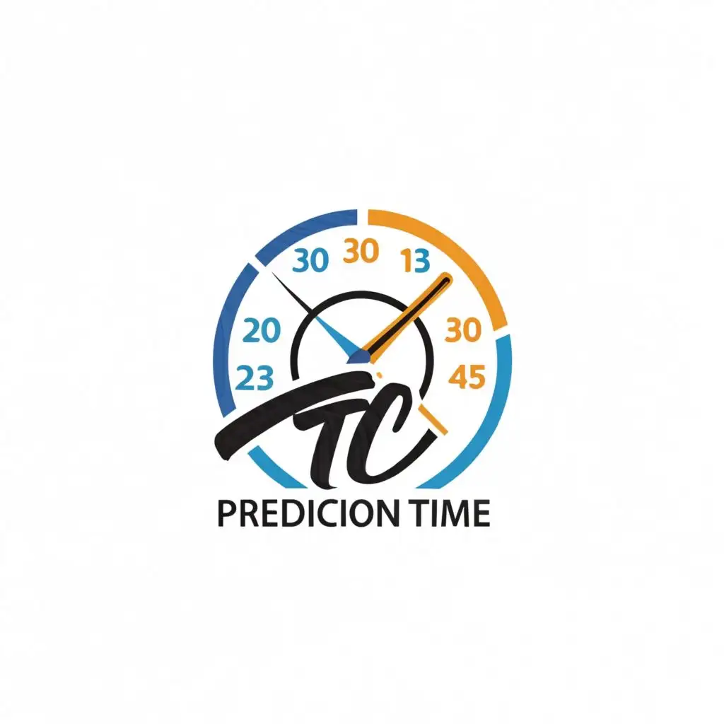 a logo design,with the text "TC LOTTERY", main symbol:PREDICTION TIME 11.30 12.45 04.15 05.30 09.00
,Moderate,be used in Finance industry,clear background