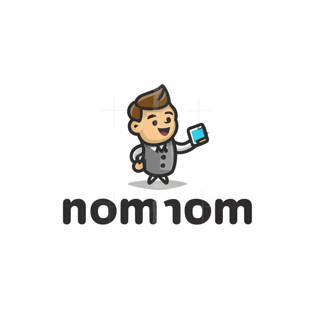 a logo design,with the text "nom nom", main symbol:management,Moderate,be used in Internet industry,clear background