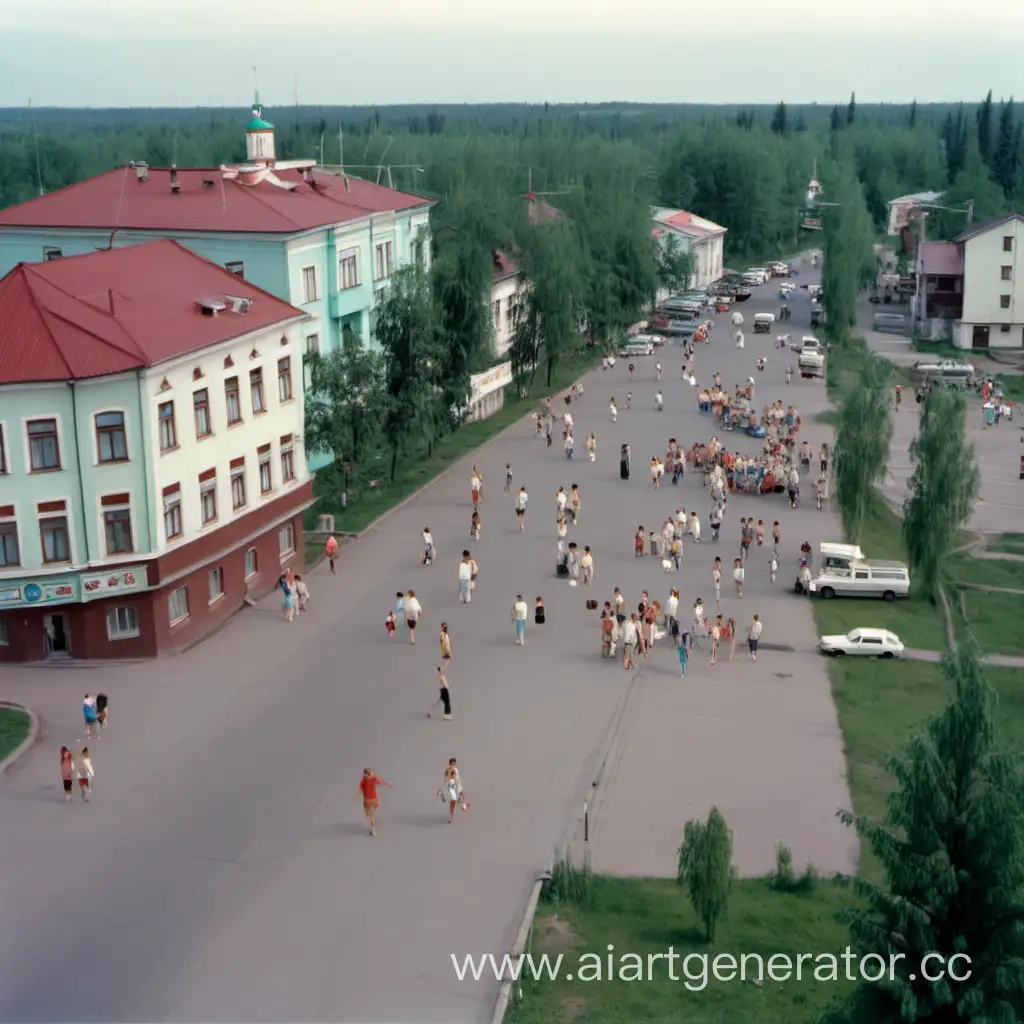 Город Григорьевск 1992 много людей и лето