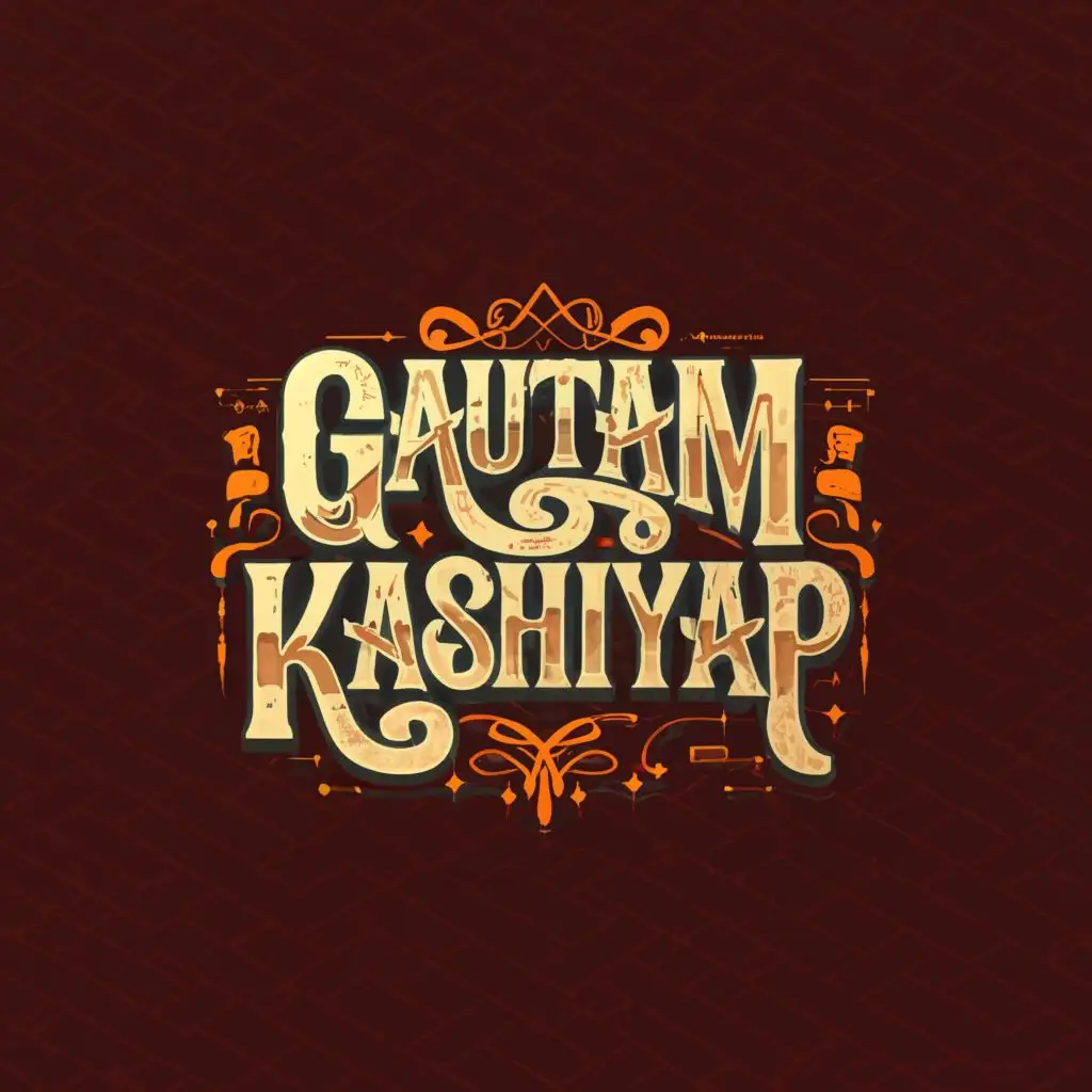 logo, Graphic Designers, with the text "GAUTAM KASHYAP", typography gaming golw for red