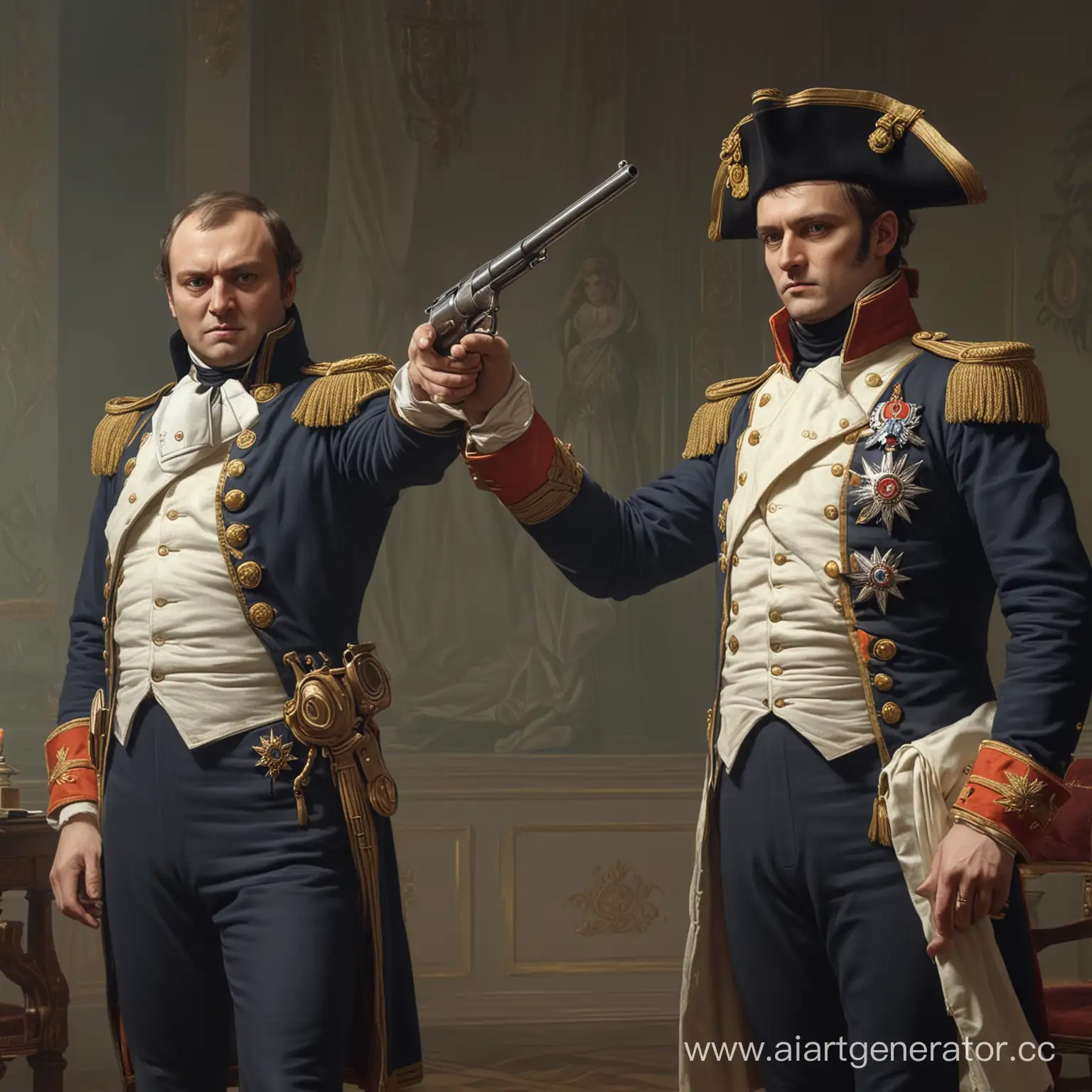 Historical-Figures-Kutuzov-and-Napoleon-Confrontation-with-Guns