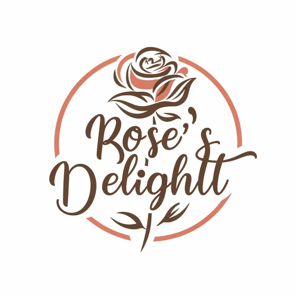 logo, Rose, with the text "Rose's Delight", typography, be used in Home Family industry