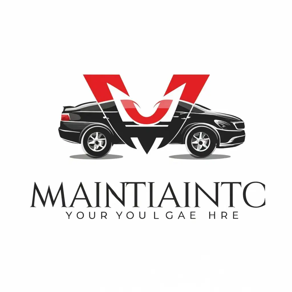 logo, Design Style: Lettermark

Business: Car service company

Brand Name: Maintaintc

Description: Craft a sophisticated lettermark logo for "Maintaintc" by combining the initials 'M' in a creative and memorable way. The letters are integrated to form a stylized red car silhouette, with a color scheme of deep red and metallic gray to signify growth and endurance against a white background., with the text "MAINTAINTC", typography, be used in Internet industry