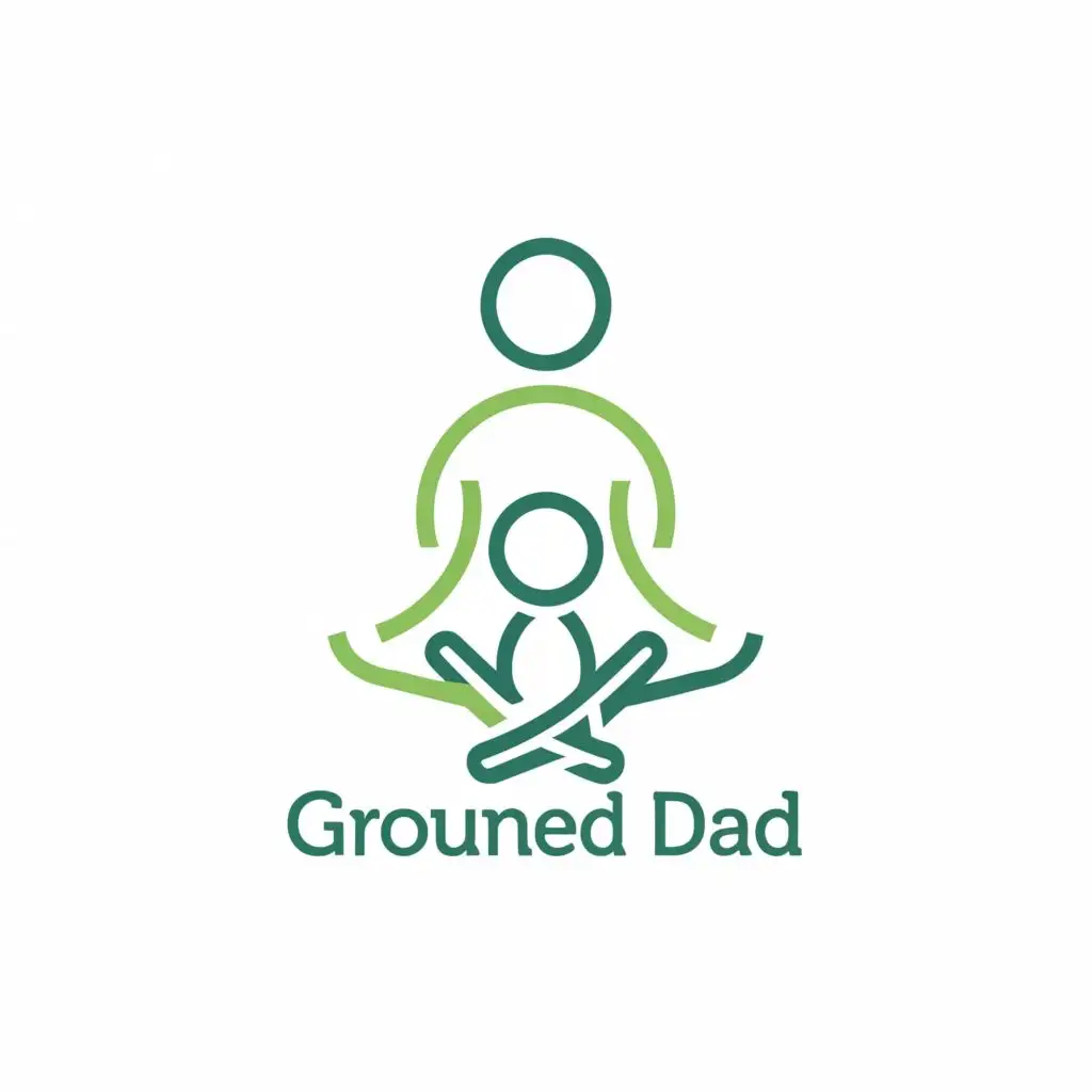 a logo design,with the text "Grounded Dad", main symbol:Man meditating with children

,Moderate,be used in Nonprofit industry,clear background