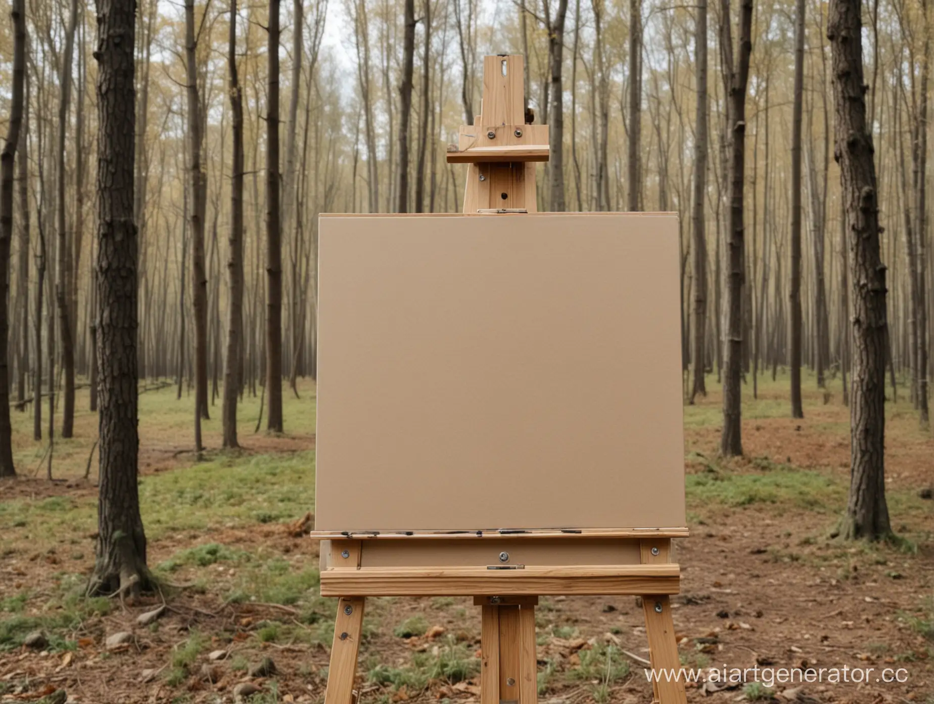 Forest-Easel-CloseUp-Tranquil-Painting-Amidst-Nature