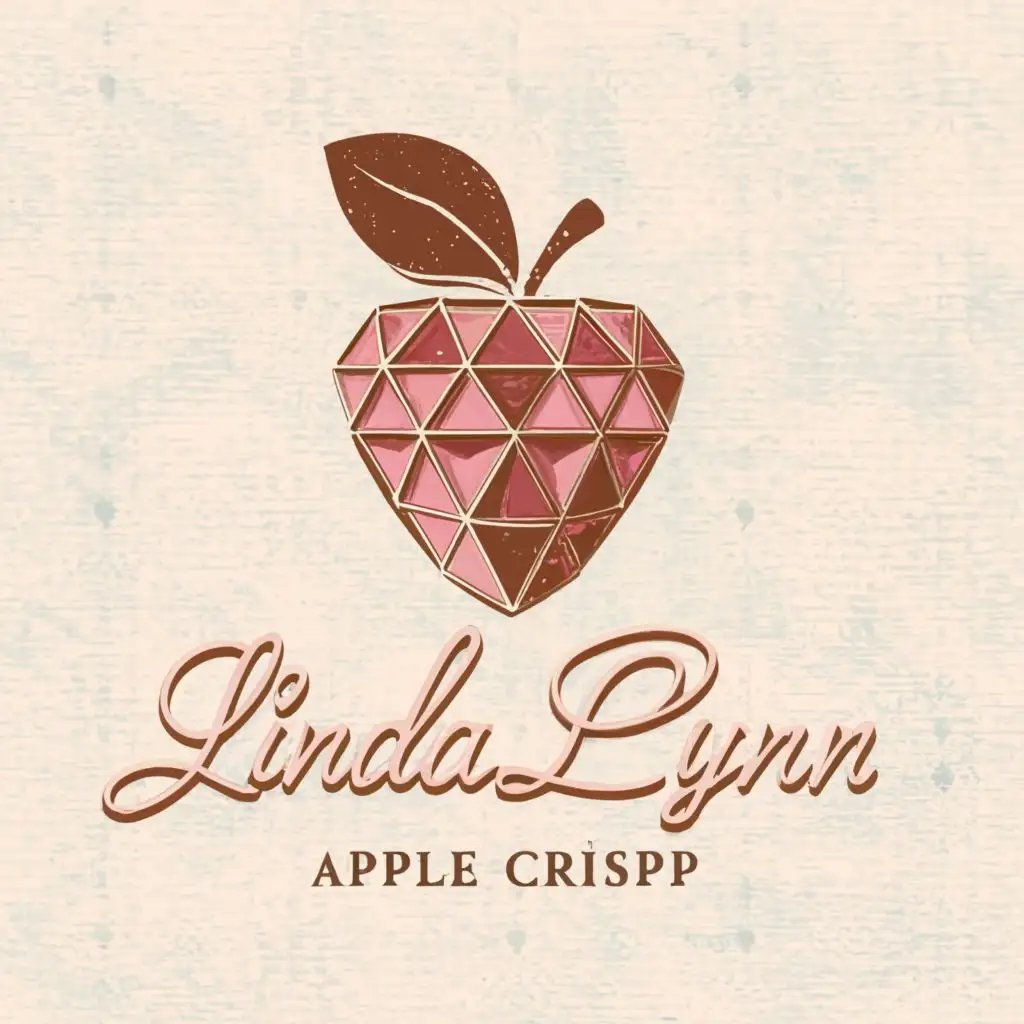 a logo design,with the text "LINDA LYNN APPLE CRISP", main symbol:Shiny pink red diamond apple kitchen, be used in Construction industry