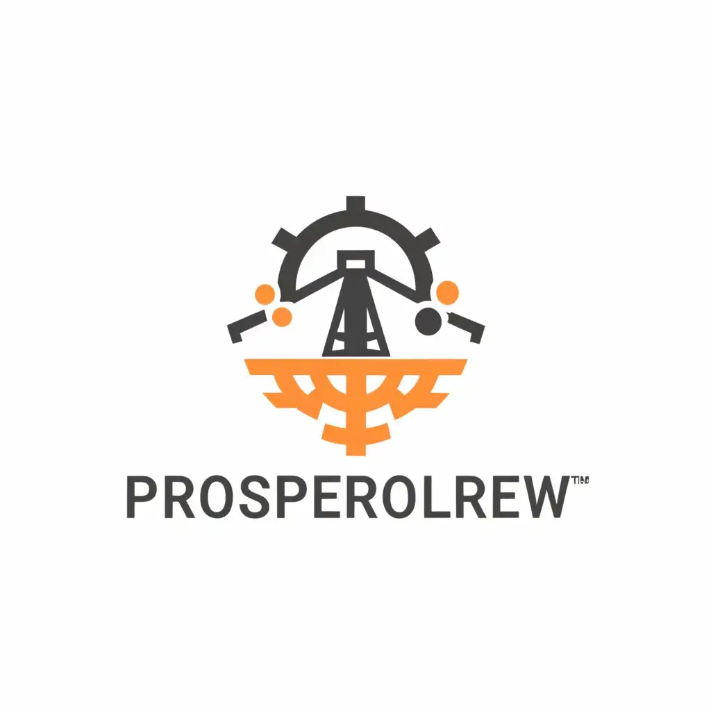 a logo design,with the text "ProsperOilCrew", main symbol:oil industry,complex,be used in Technology industry,clear background