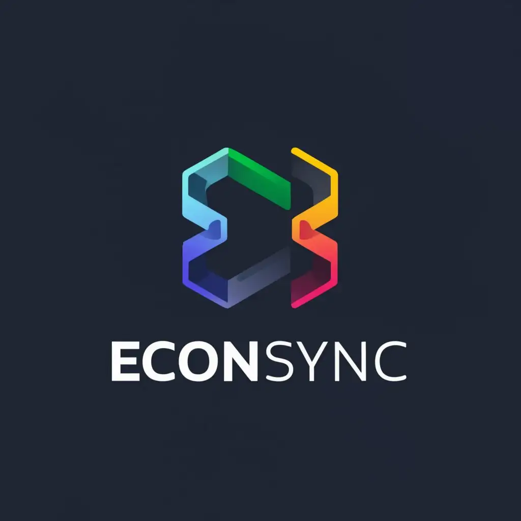 a logo design,with the text "econsync", main symbol:3d sync,complex,be used in Finance industry,clear background