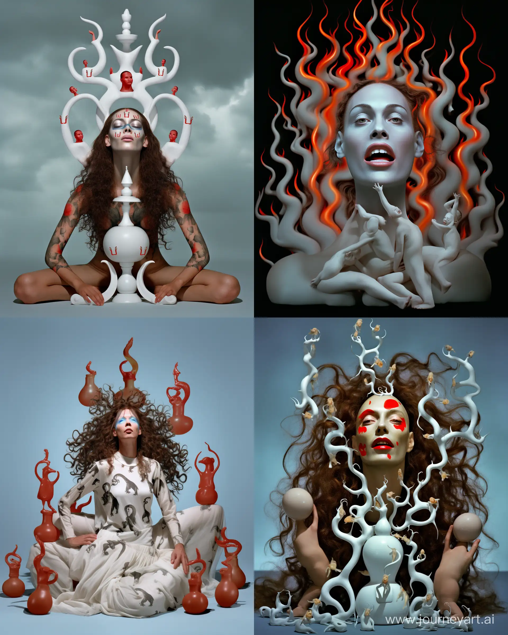 staged photography of a medusa surrealism character by salvador dali --ar 4:5