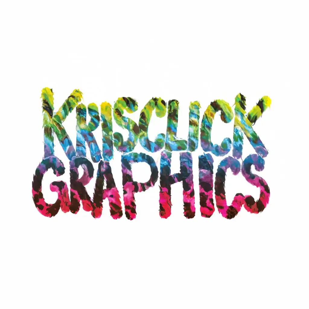 logo, tie dyed graphics, with the text "Krysclick Graphics", typography, be used in Internet industry