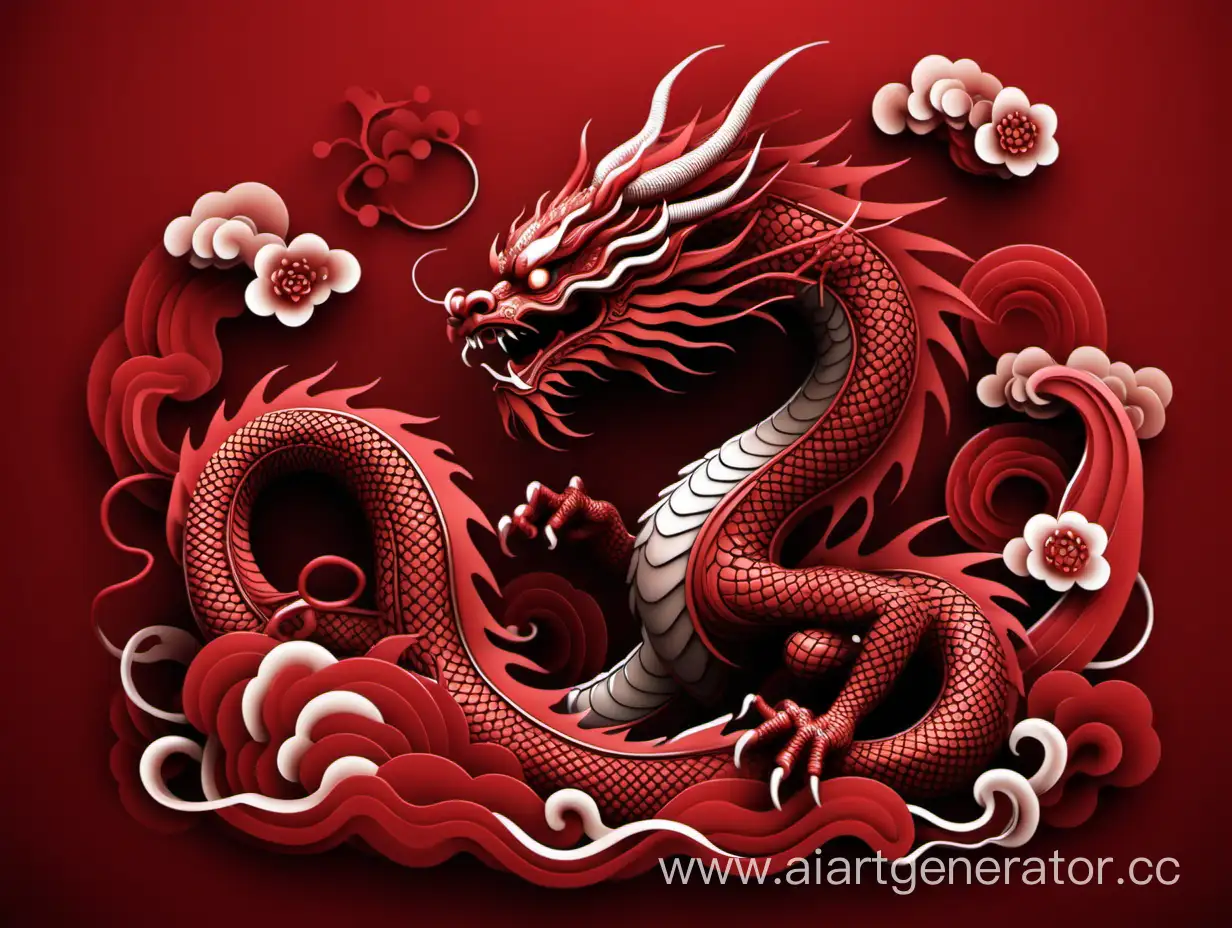 японский дракон, красная тематика