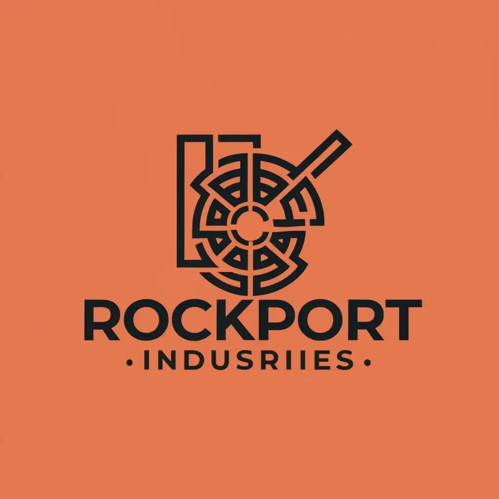 LOGO-Design-For-Rockport-Industries-Modern-Milling-Machine-Symbol-for-Construction-Industry