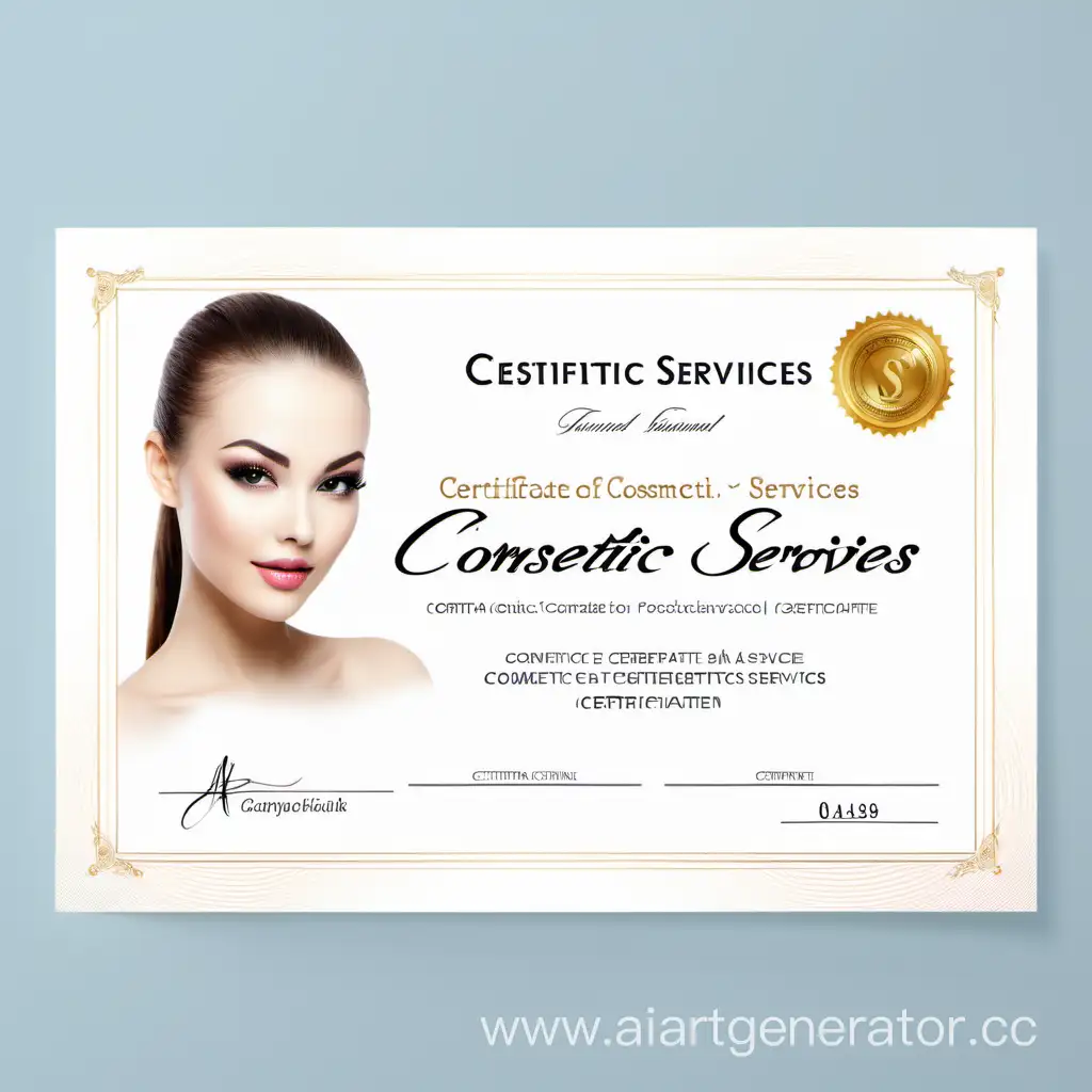 Сертификат на косметологические услуги, открытка