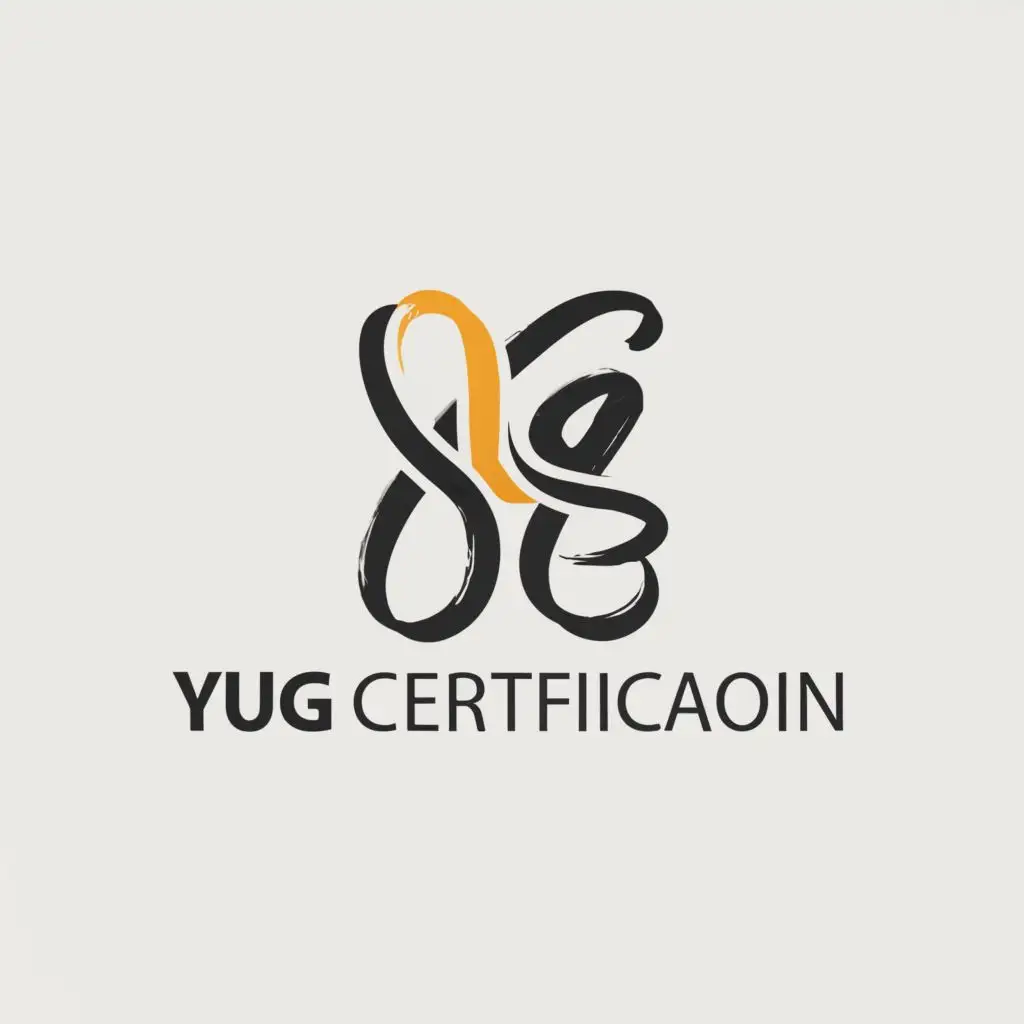 a logo design,with the text "YUG CERTIFICATION", main symbol:HANDWRITTEN YG
,complex,be used in Technology industry,clear background
