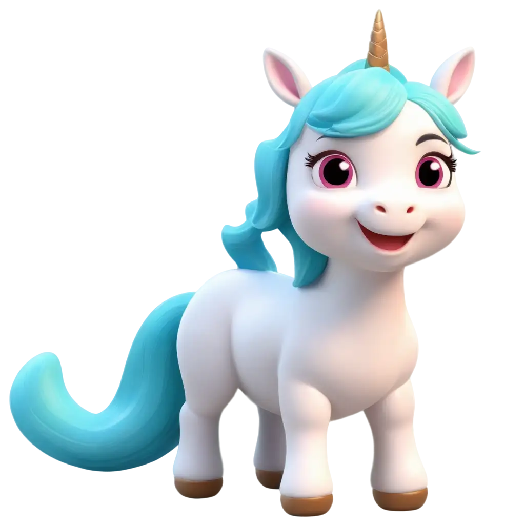 cute 3d little baby unicorn