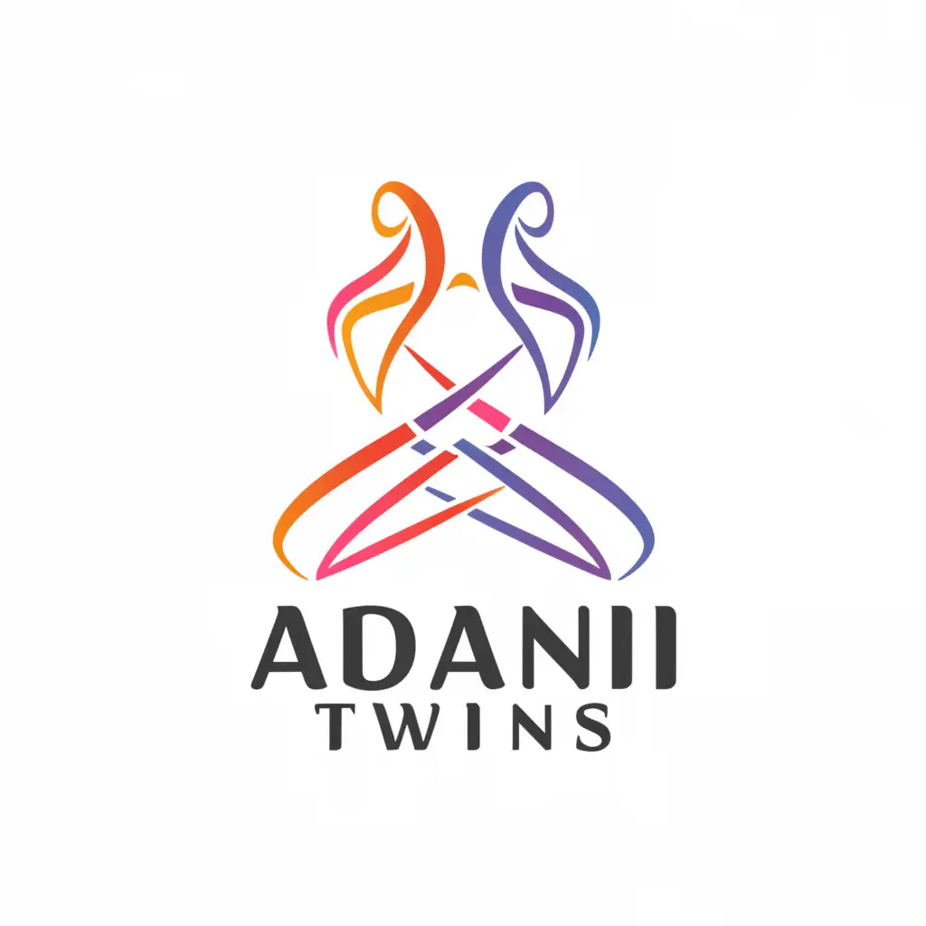 a logo design,with the text 'Adani Twins', main symbol:2 sexy women,Minimalistic,be used in Entertainment industry,clear background