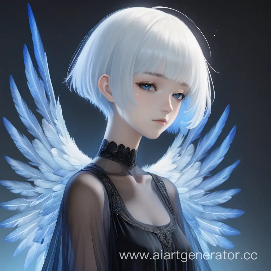 Enchanting-WhiteHaired-Angel-in-Elegant-Black-Dress-with-Ethereal-Blue-Accents