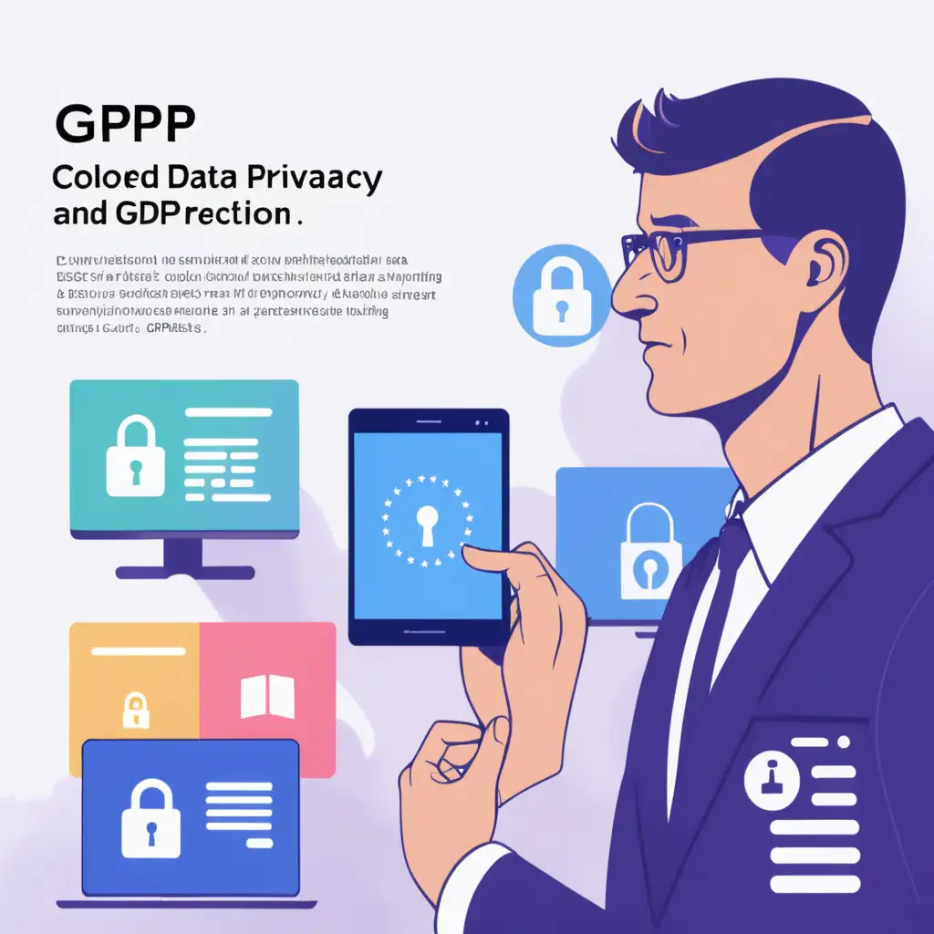 Colored image: Data Privacy & GDPR video. General Data Protection Regulation.