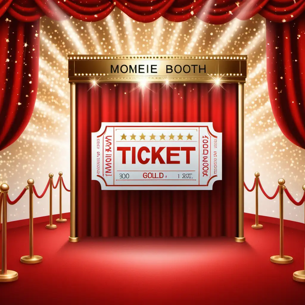 red, white, gold,movie, ticket, booth, luxurious, girly, sparkle, realistic, background