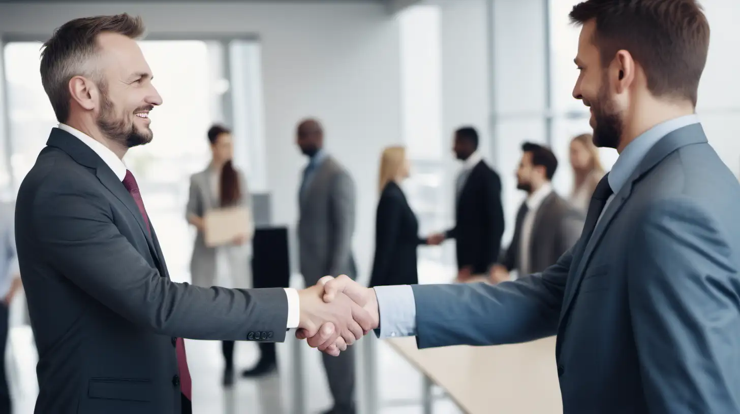 Professional Welcome Boss Welcomes New Employee in Office Setting