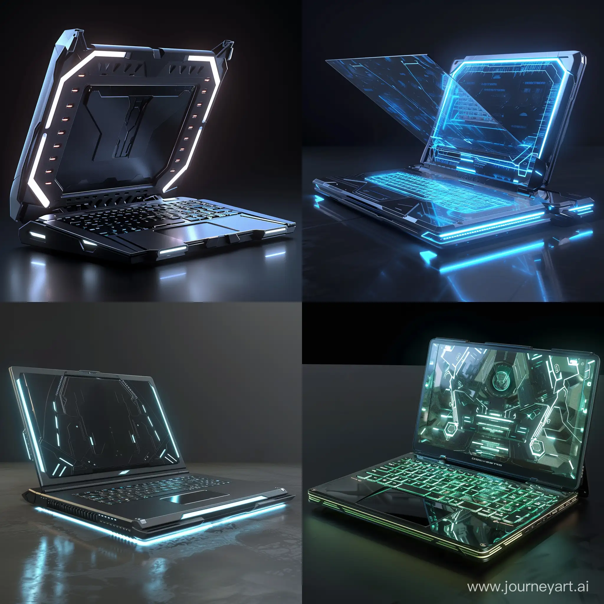 Futuristic laptop, legendary shockproof style, octane render