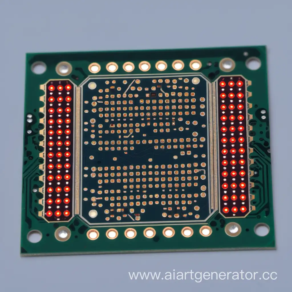 SMD-Chip-on-PCB-Board-Illuminated-by-Red-and-Blue-LEDs