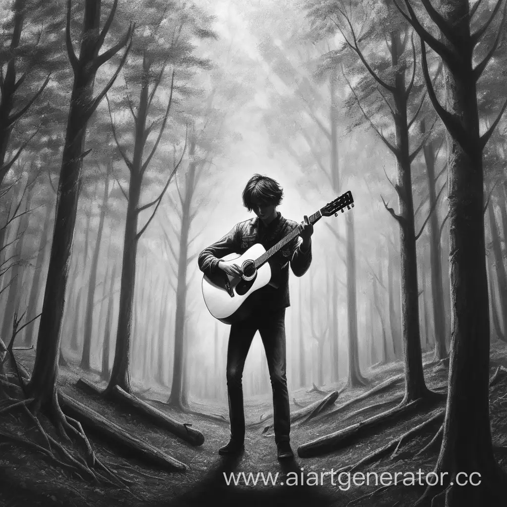 нарисуй мне одинокого гитариста в лесу 