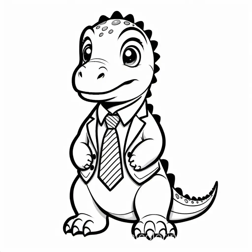 Baby-Dinosaur-Wearing-Tie-Coloring-Page