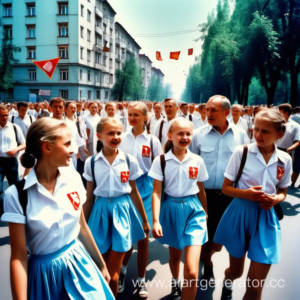 Sunny-Celebration-in-Modern-Soviet-District-with-Pioneers-and-Leaders