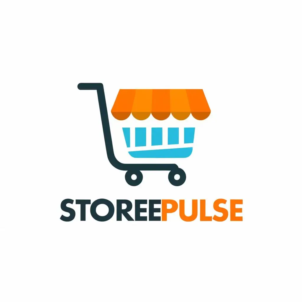 logo, Shop Trolly, with the text "StorePulse", typography, be used in Retail industry