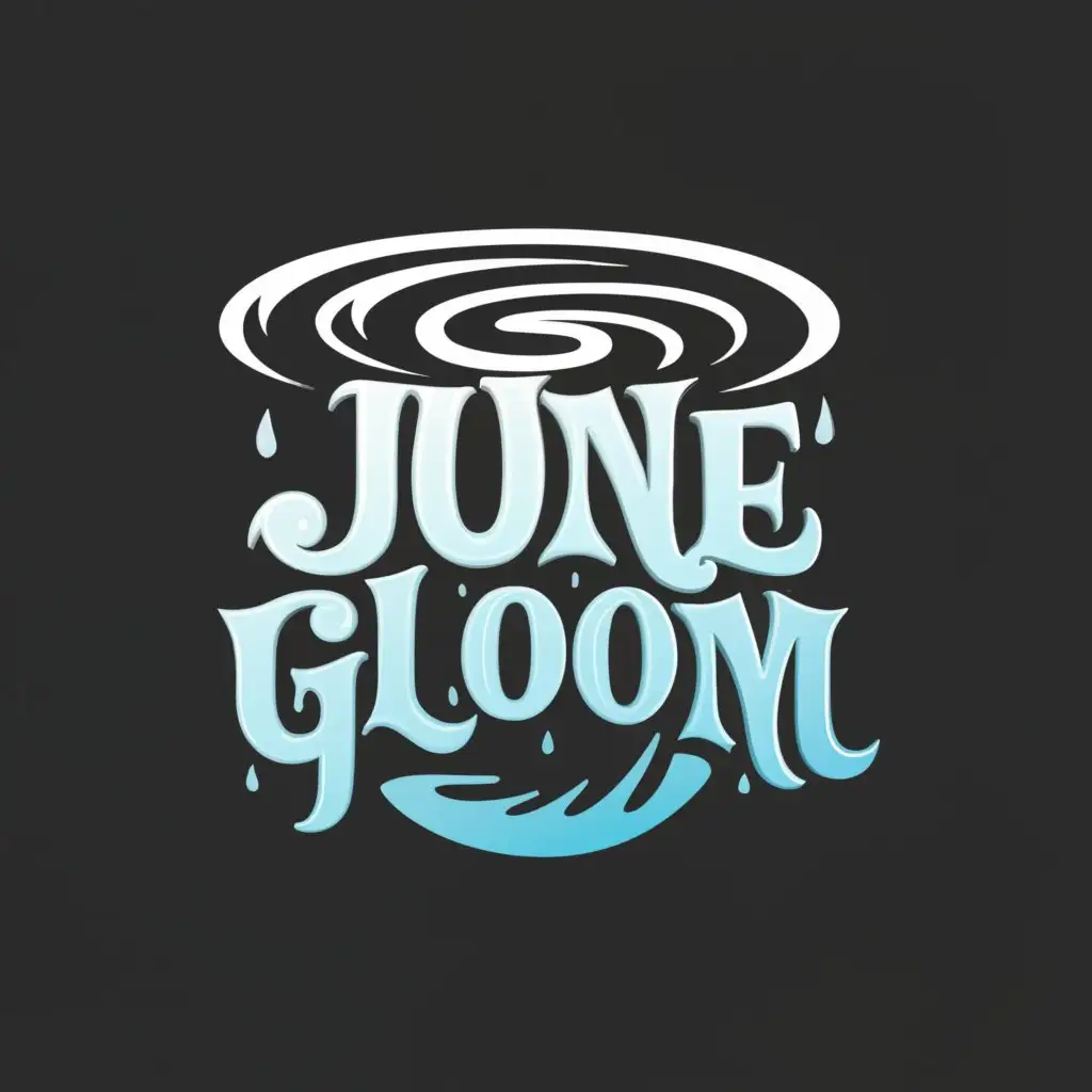 a logo design,with the text "June Gloom", main symbol:natural disaster, carnage, end of days, cyan,Moderate,be used in Technology industry,clear background