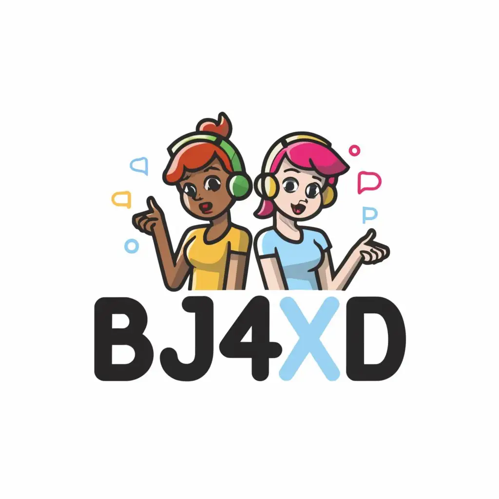 a logo design,with the text 'bj4xd', main symbol:Girls Chat Rooms,Moderate,clear background