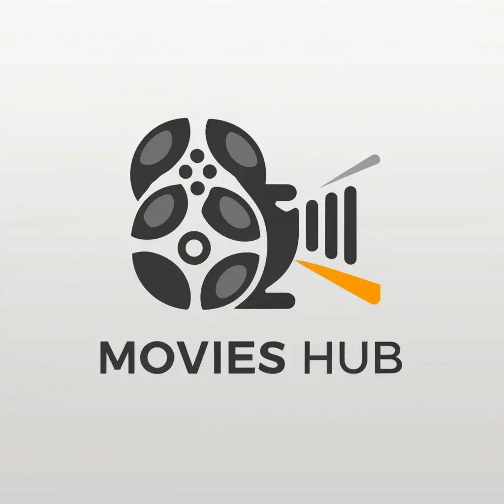 a logo design,with the text "Movies Hub", main symbol:a movie camera, cinema,Moderate,be used in Entertainment industry,clear background