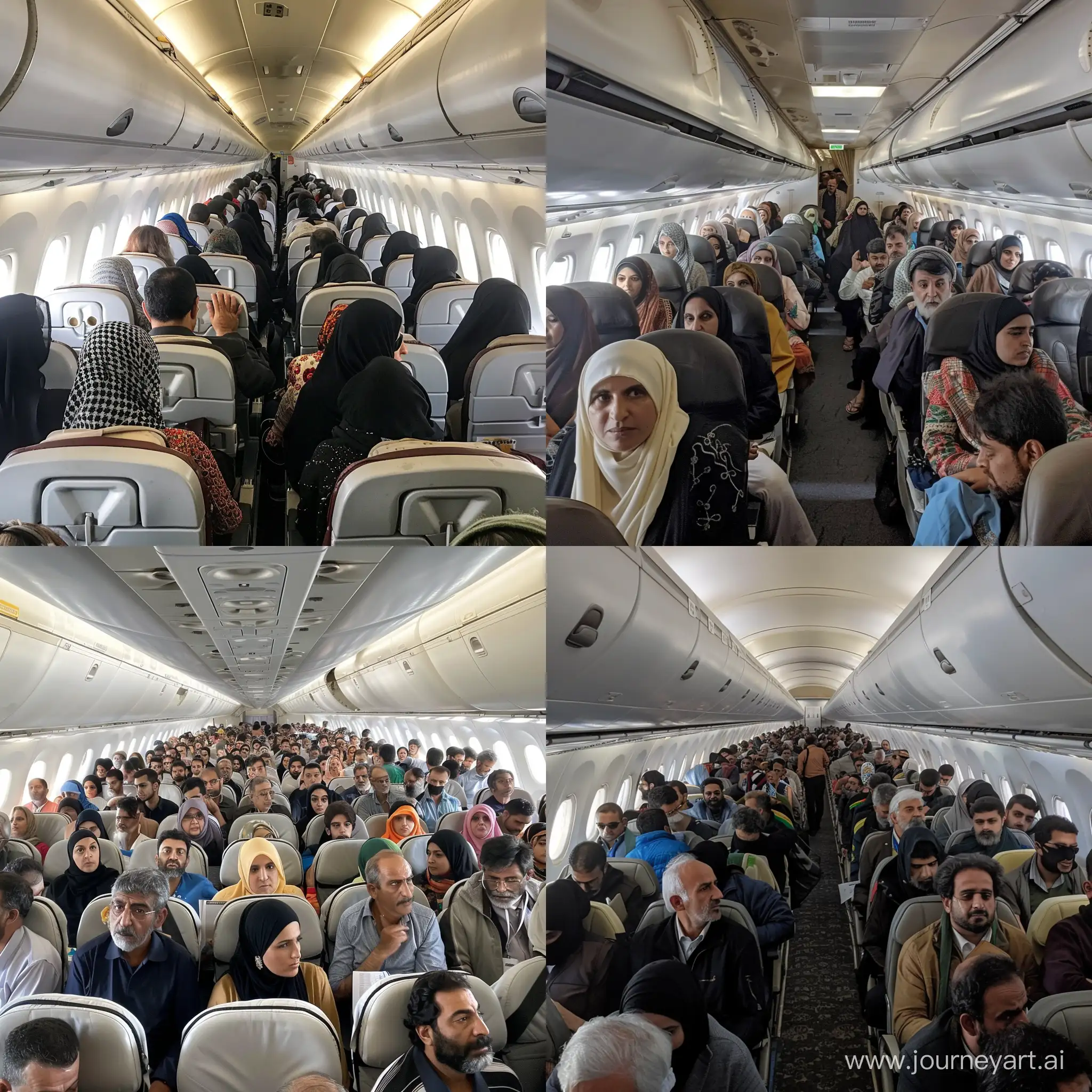 Иранские пассажиры на борту самолета Бендер-Аббас - Дубай