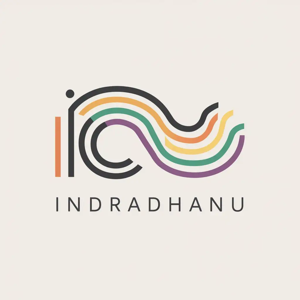 Design minimal a logo for a college queer collective cell called indradhanu which means rainbow