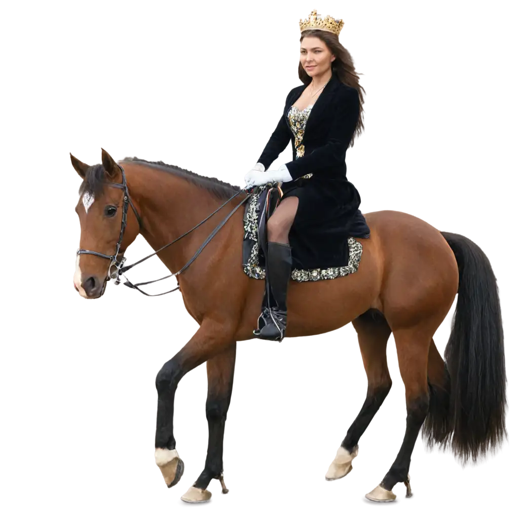 Beautiful queen on a horse