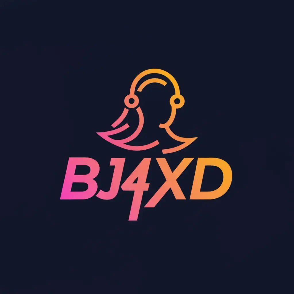 a logo design,with the text "bj4xd", main symbol:cam girl,Moderate,clear background