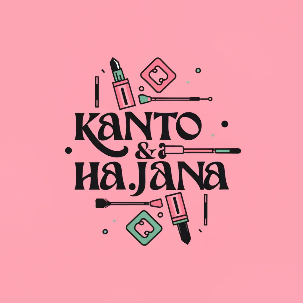 a logo design,with the text "Kanto&Hajaina", main symbol:,computer/lipstick /pink/brown/green,complex,be used in Beauty Spa industry,clear background