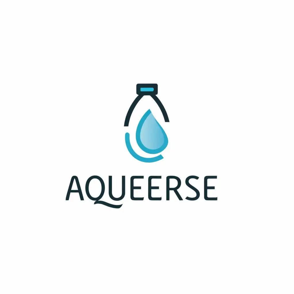 a logo design,with the text "Aquerise", main symbol:a bottle of water,Moderate,clear background