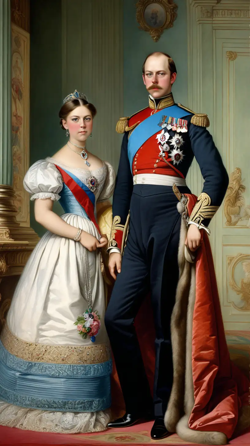 Beautiful, colourful, detailed, intricate, massive, powerful, cinematic picture : Young Princess Victoria ,and her cousin Prince Albert
