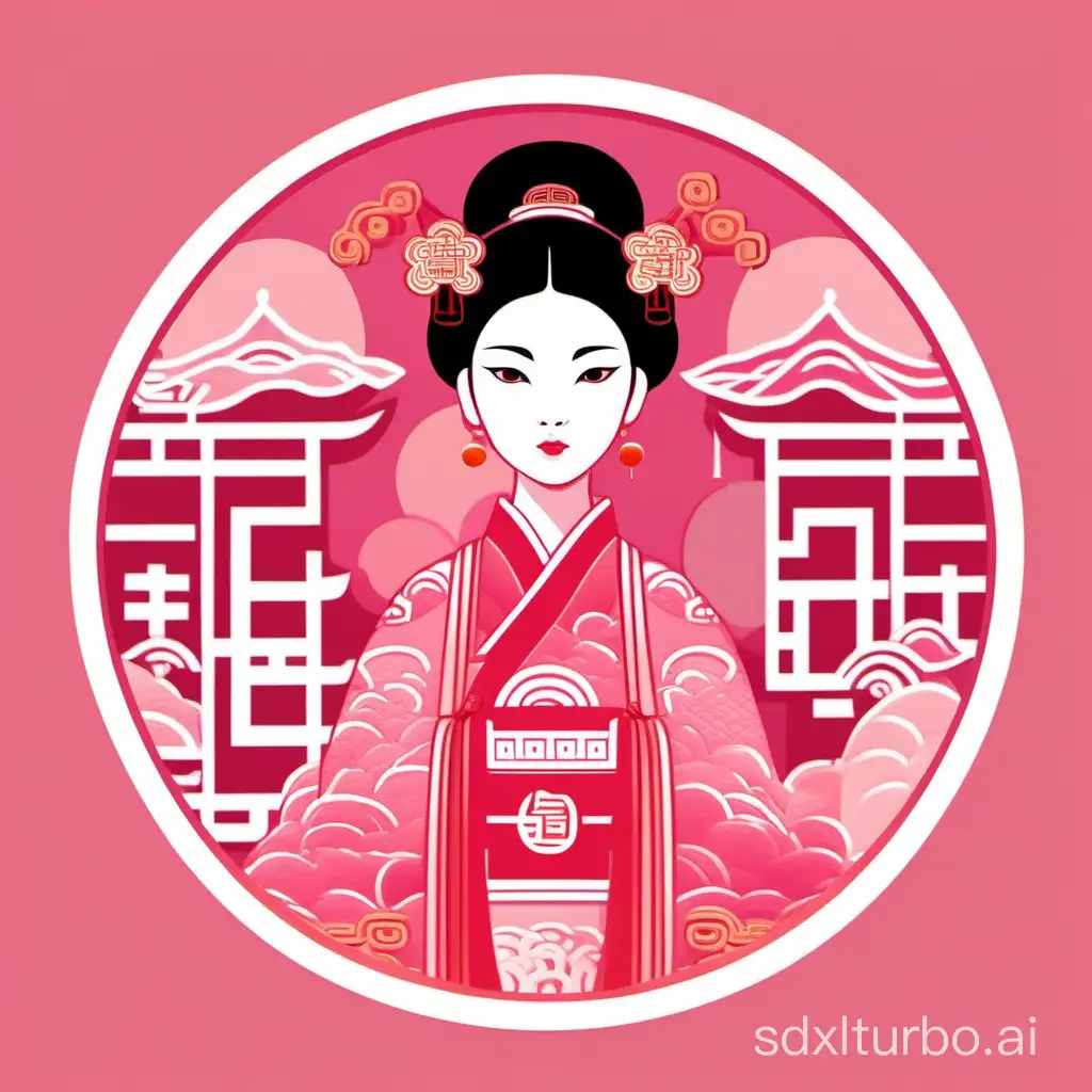 Flat style Chinese ancient style character illustration pink
Clear layers, flat composition, female, embroidery lines