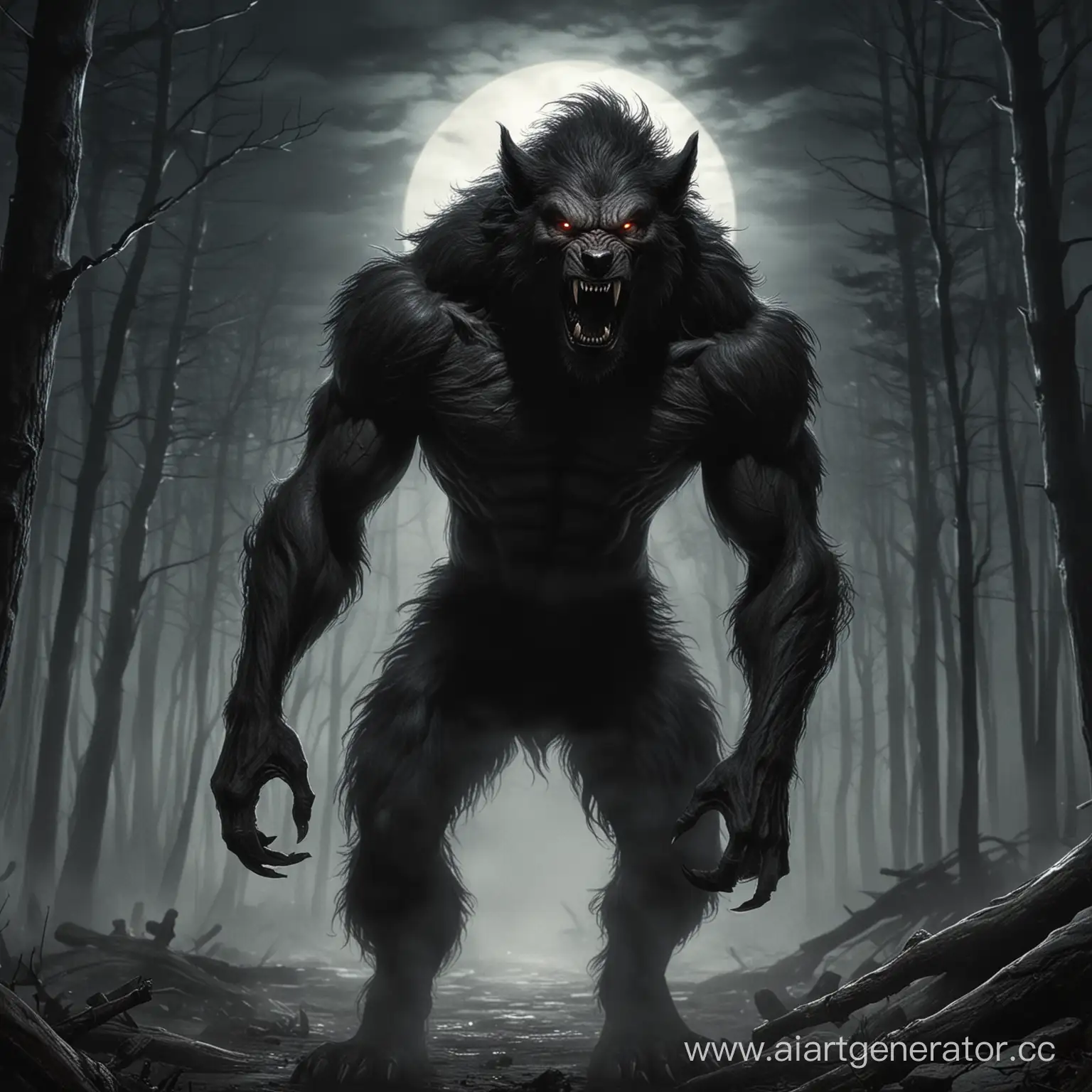 Mysterious-Werewolf-in-Moonlit-Forest